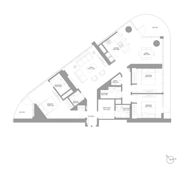3 BHK Floor Plan